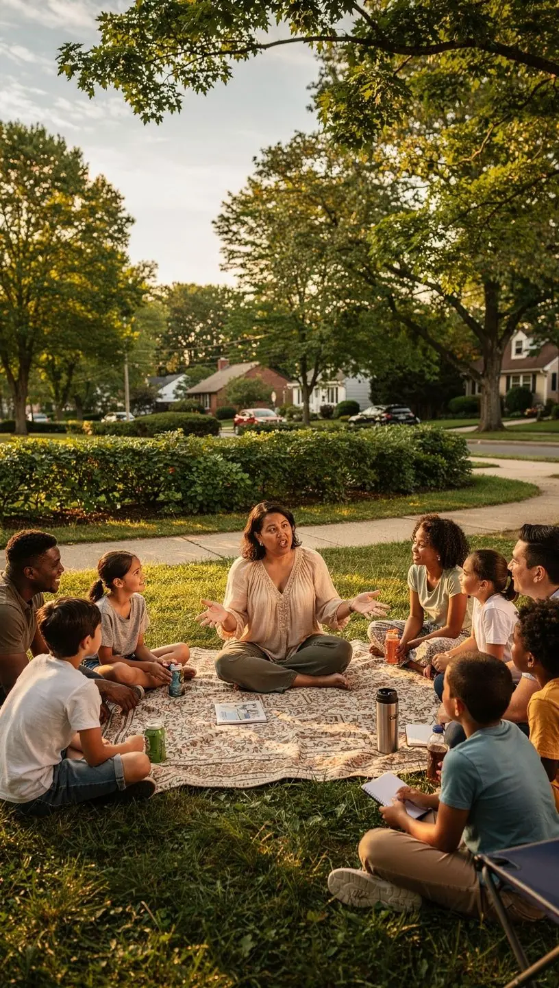 Community garden flourishing in urban environment
